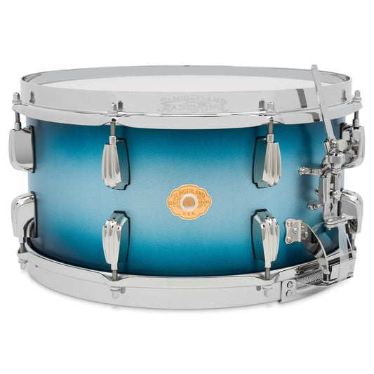 Slingerland Solid Maple Radio King Snare Drum 14x7 Silver & Blue Duco Lacquer - Drum Center Of Portsmouth