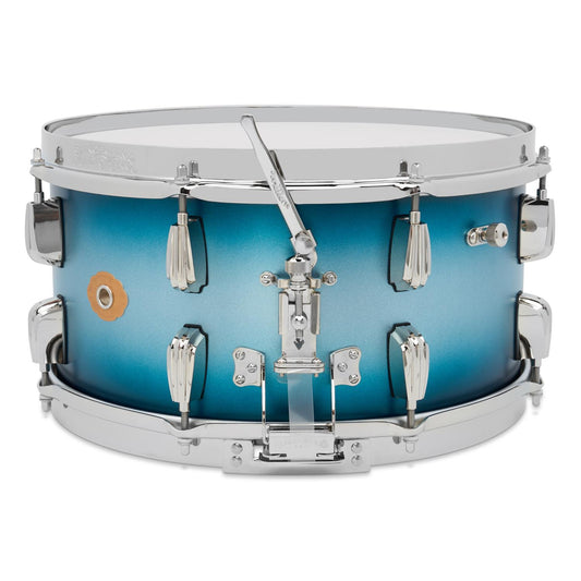 Slingerland Solid Maple Radio King Snare Drum 14x7 Silver & Blue Duco Lacquer - Drum Center Of Portsmouth