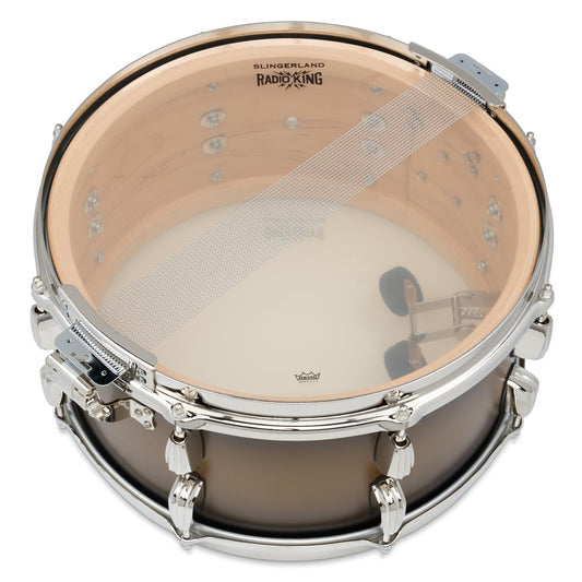 Slingerland Solid Maple Radio King Snare Drum 14x7 Black & Gold Duco Lacquer - Drum Center Of Portsmouth