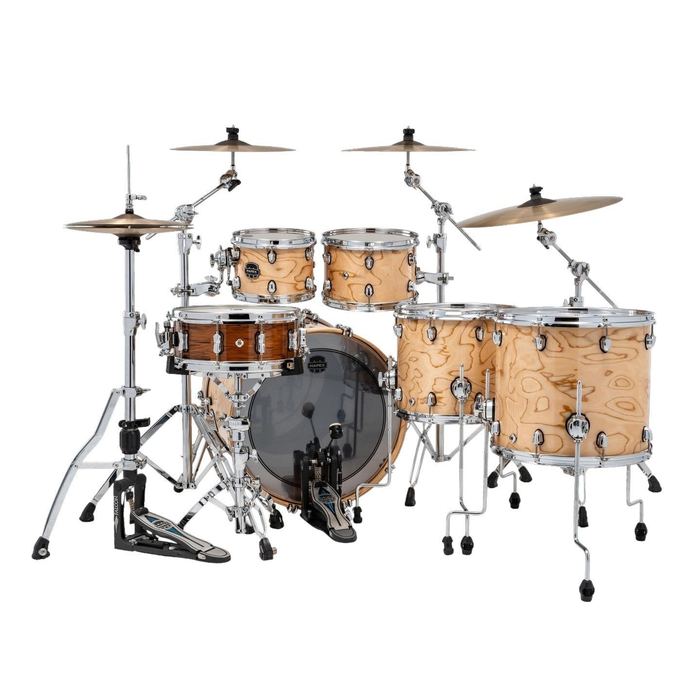 Mapex Saturn VI Studioease 5pc Drum Set 22/10/12/14/16 Exotic Natural Burl - Drum Center Of Portsmouth