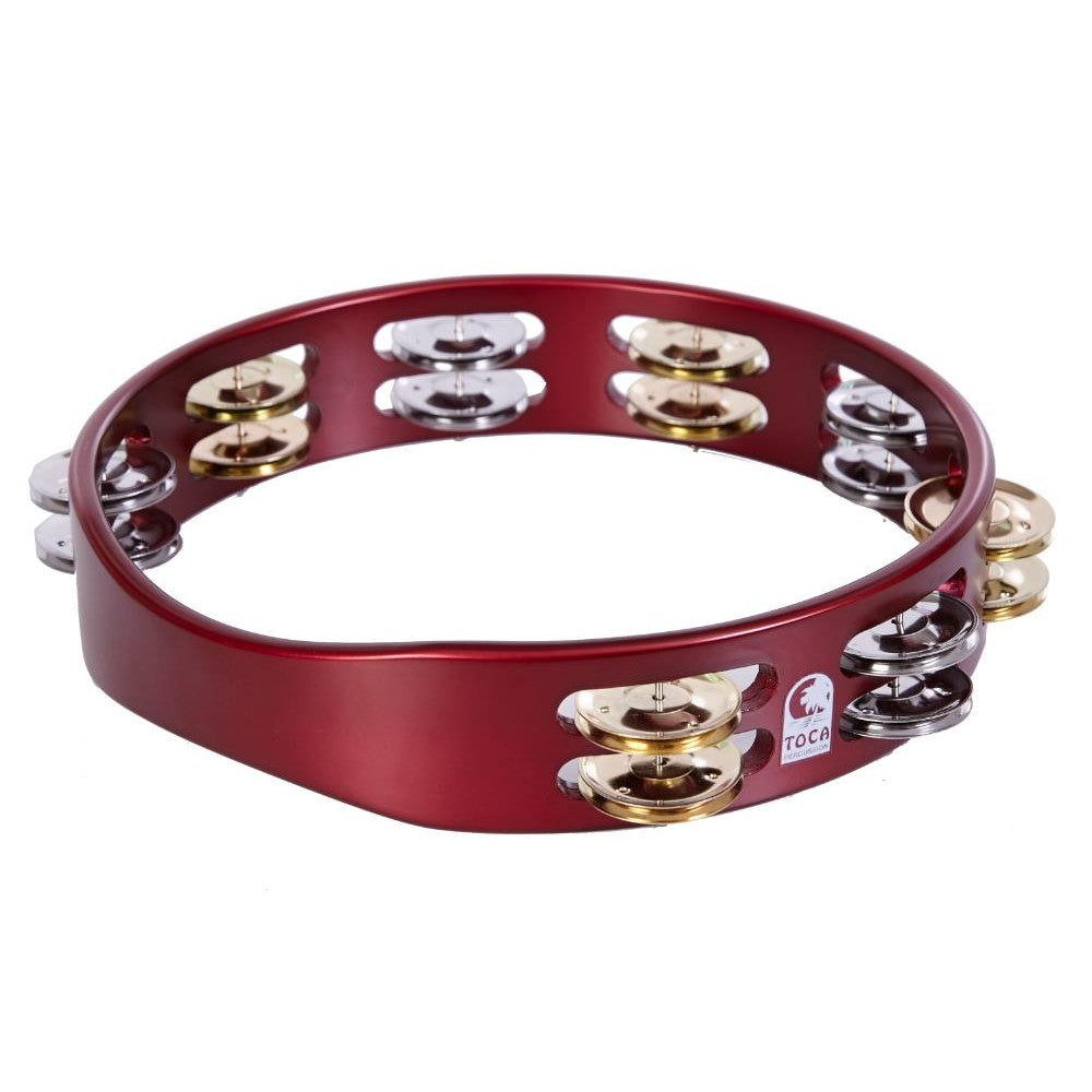 Toca ColorSound Tambourine 10" Racing Red w/Nickel & Brass Jingles - Drum Center Of Portsmouth