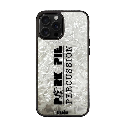 Thalia Pork Pie Logo Case for iPhone 14 Pro Max | Full Logo, Pearl White