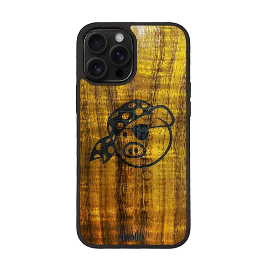 Thalia Pork Pie Logo Case for iPhone 16 Pro Max | Pig Logo, Hawaiian Koa