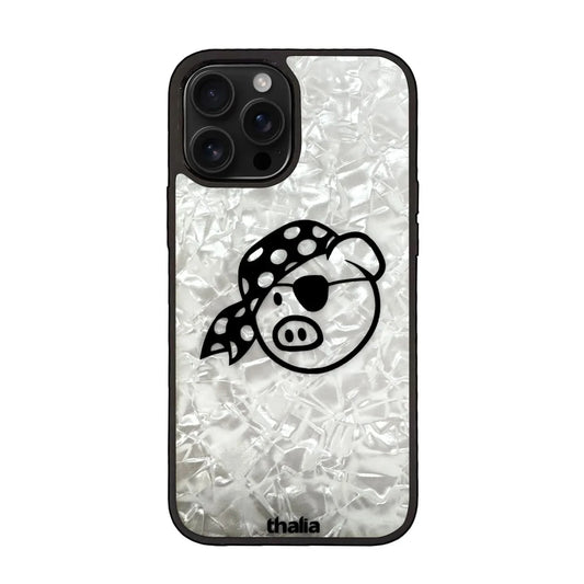 Thalia Pork Pie Logo Case for iPhone 14 Pro | Pig Logo, Pearl White - Drum Center Of Portsmouth