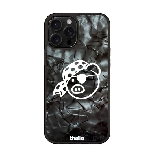 Thalia Pork Pie Logo Case for iPhone 15 Pro | Pig Logo, Obsidian Black - Drum Center Of Portsmouth