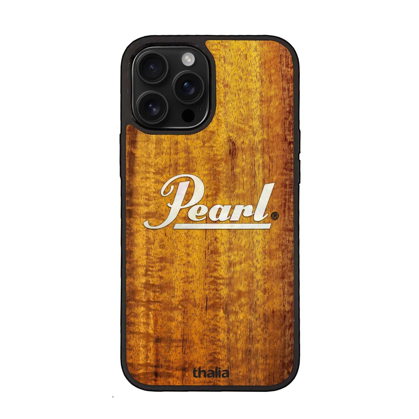 Thalia Pearl Logo Case for iPhone 16 Pro | Horizontal Logo, Hawaiian Koa