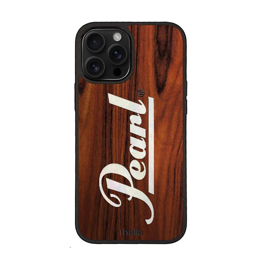 Thalia Pearl Logo Case for iPhone 16 Pro | Vertical Logo, Rosewood