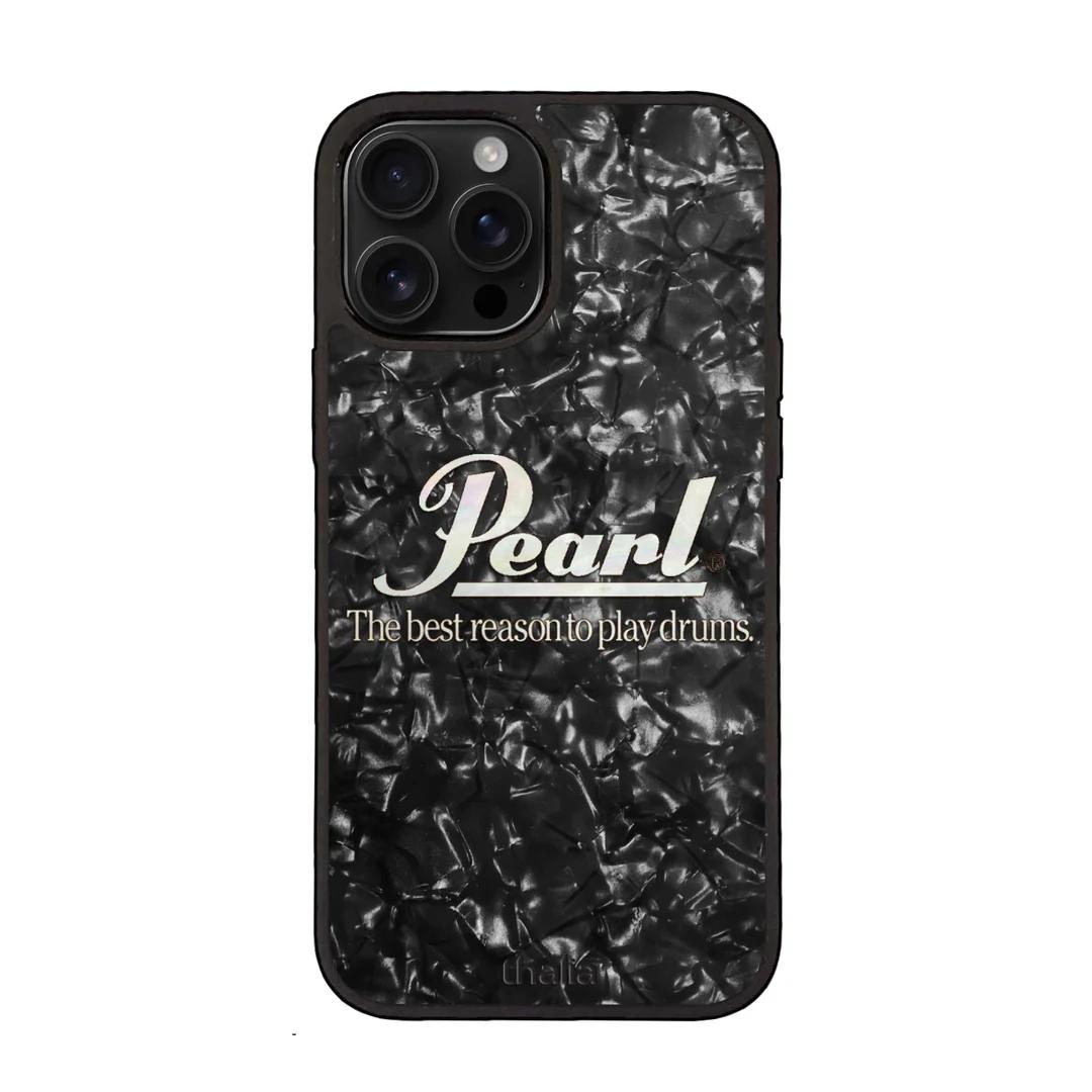 Thalia Pearl Logo Case for iPhone 15 | Horizontal Logo, Black Diamond
