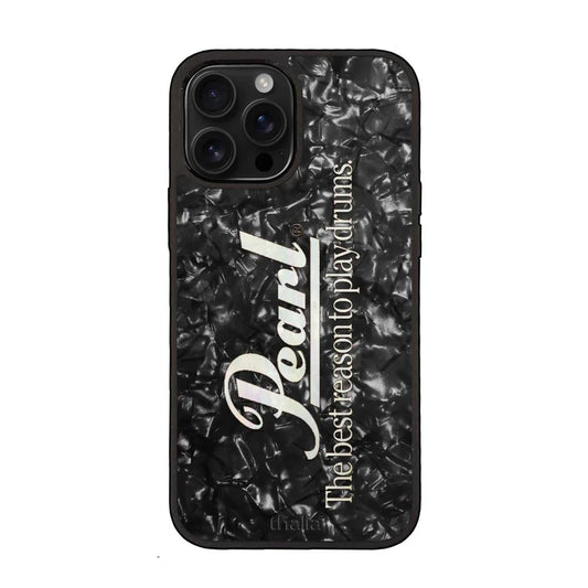 Thalia Pearl Logo Case for iPhone 16 | Vertical Logo, Black Diamond