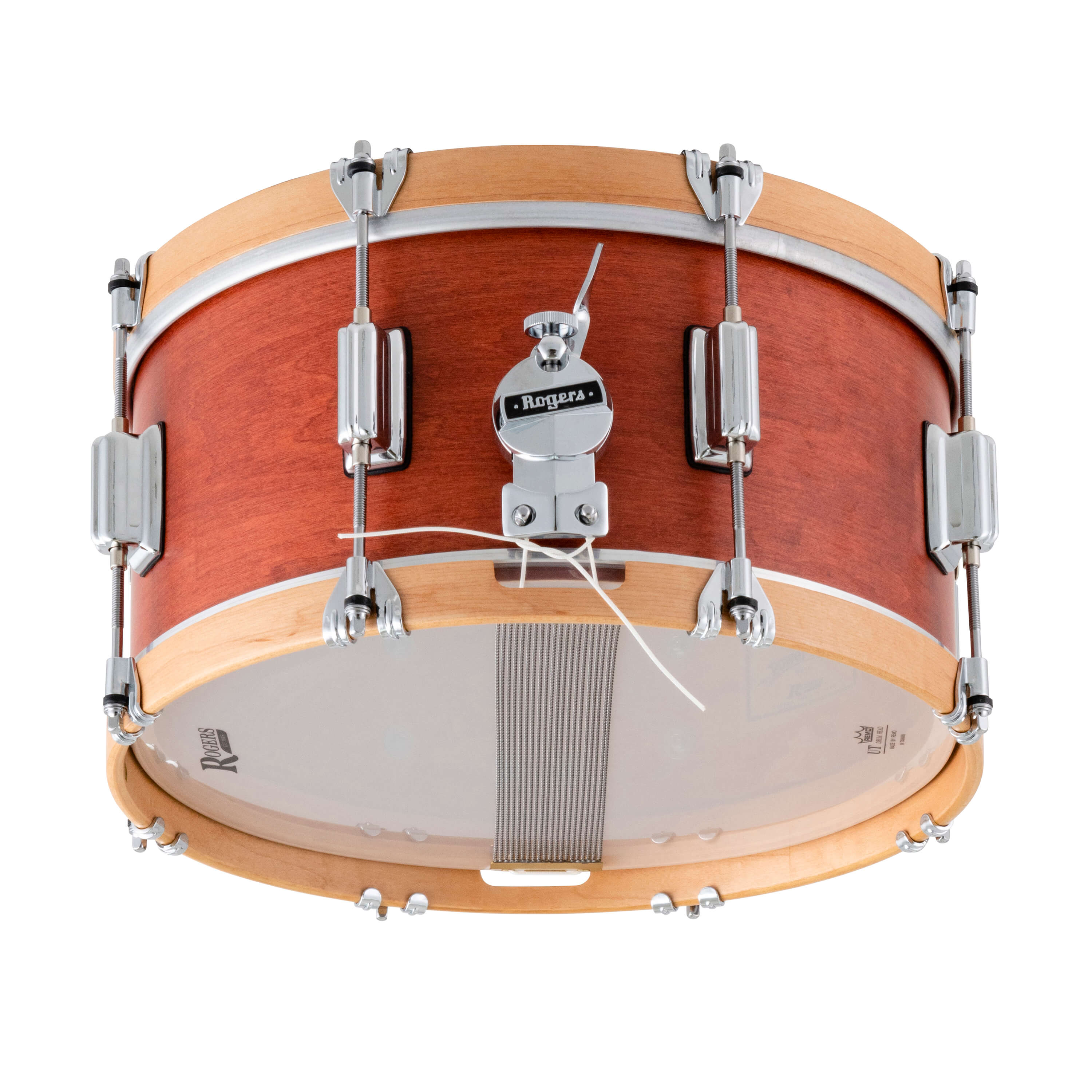 Rogers Tower Wood Hoop Snare Drum 14x6.5 Satin Red Mahogany - Drum Center Of Portsmouth