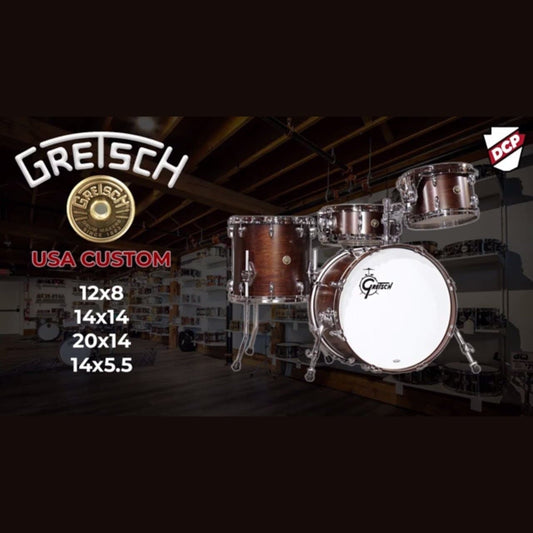 Gretsch USA Custom 3pc Drum Set Satin Cadillac Green