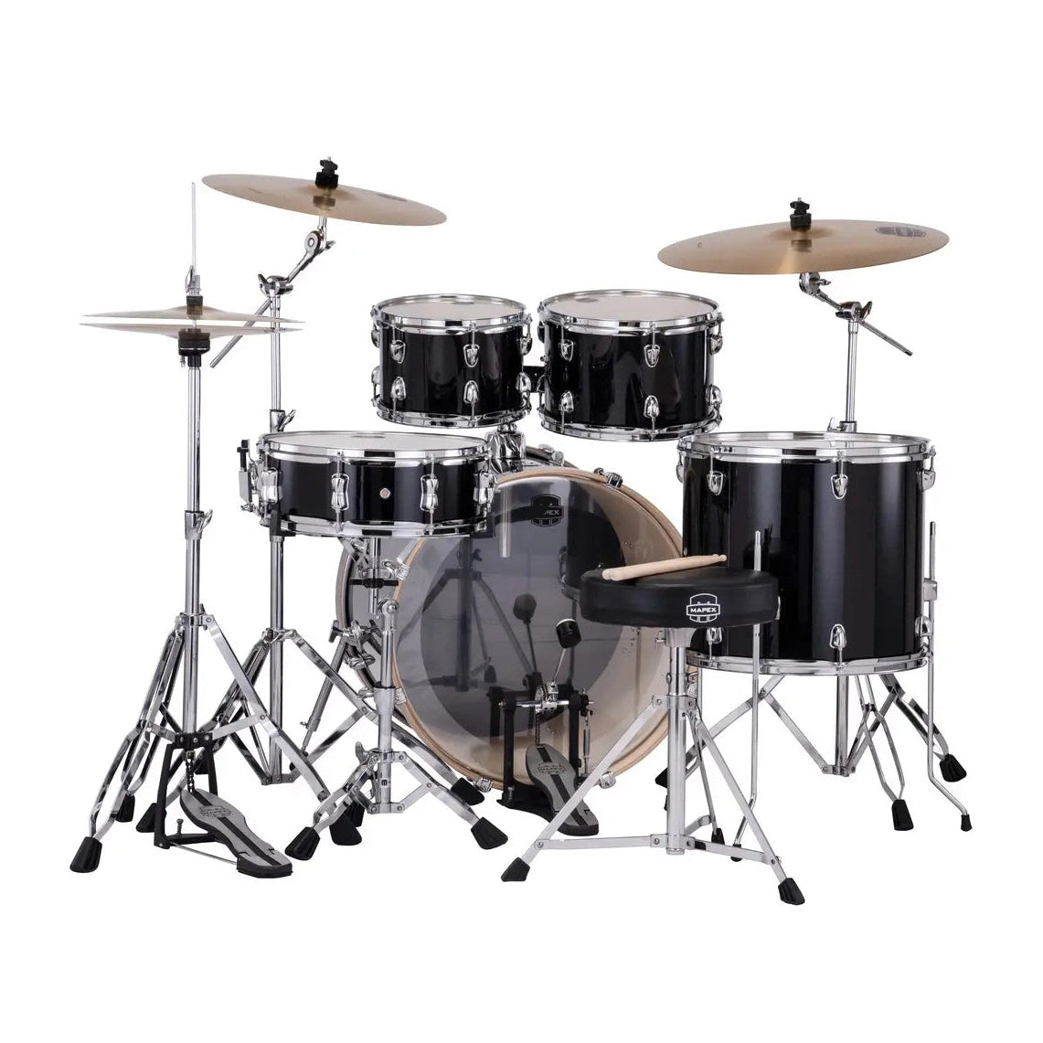 Mapex Venus 5pc Complete Drum Set w/22BD Black Galaxy Sparkle