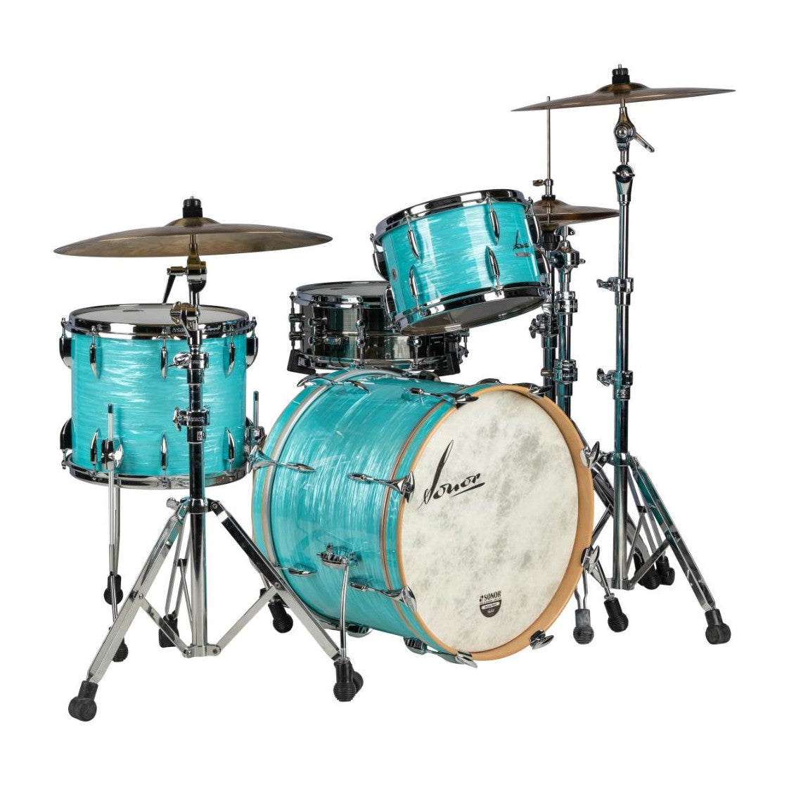 Sonor Vintage 3pc Drum Set w/No Tom Arm California Blue - Drum Center Of Portsmouth
