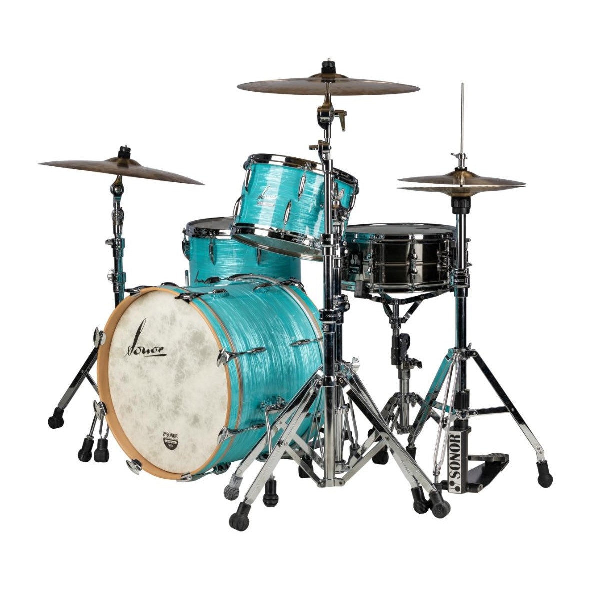 Sonor Vintage 3pc Drum Set w/No Tom Arm California Blue - Drum Center Of Portsmouth