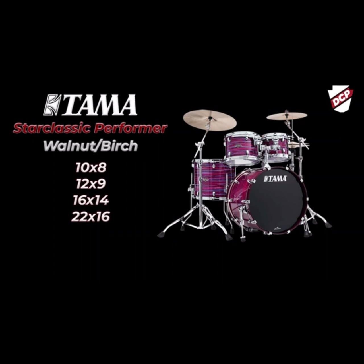 Tama WBR32RZSCCO Starclassic Walnut/Birch 3pc Drum Set Charcoal Onyx