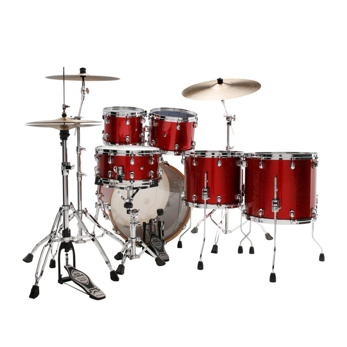Tama Starclassic Walnut/Birch 5pc Drum Set Garnet Red Sparkle - Drum Center Of Portsmouth