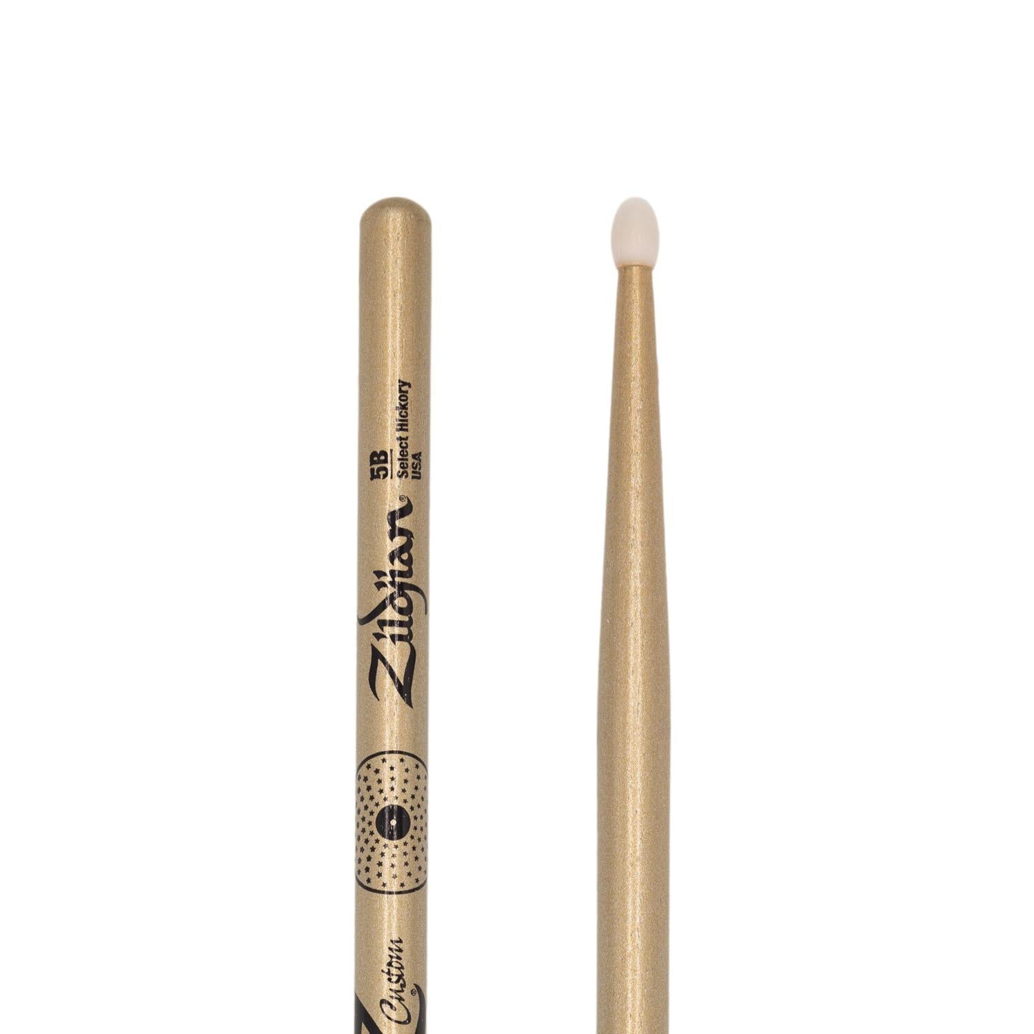 Zildjian Z Custom Limited Edition Drum Sticks 5B Gold Chroma, Nylon Tip - Drum Center Of Portsmouth