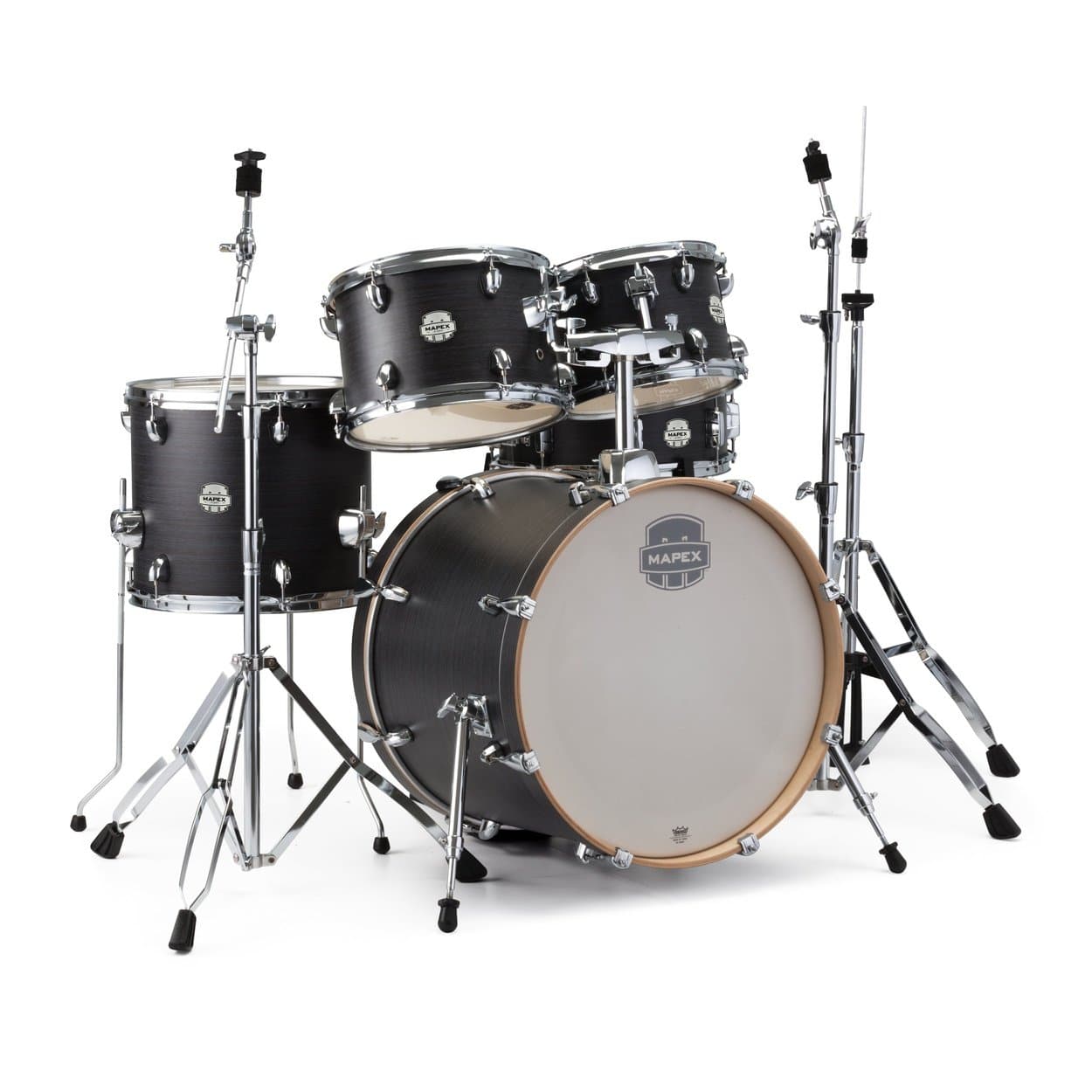 Mapex Storm 5 Piece Fusion Drum Set Ebony Blue Grain Finish