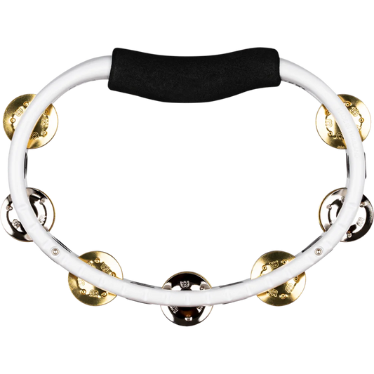 Meinl ABS Hand Held Tambourine Recording Combo Dual-Alloy Jingles White - Drum Center Of Portsmouth