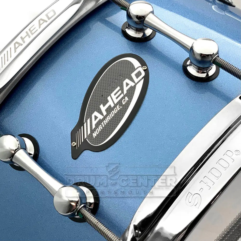 Ahead Steam Bent 1-ply Maple Snare Drum 14x6 Custom Porcaro Blue Finish - Drum Center Of Portsmouth