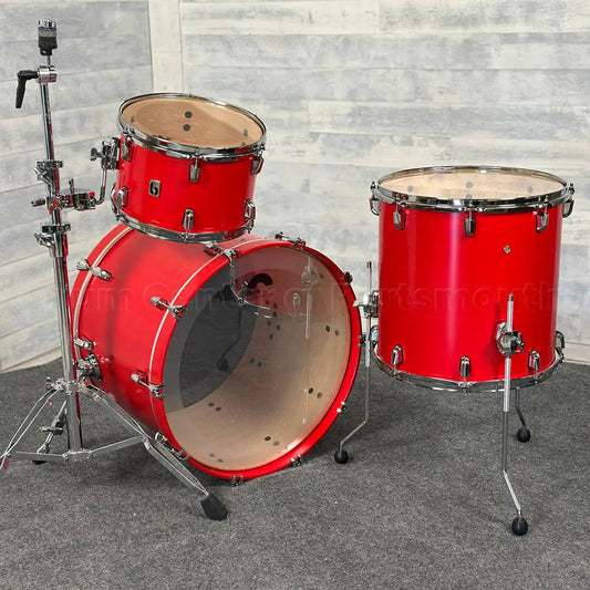 British Drum Company Enigma 3pc Club Drum Set Satin Scarlett