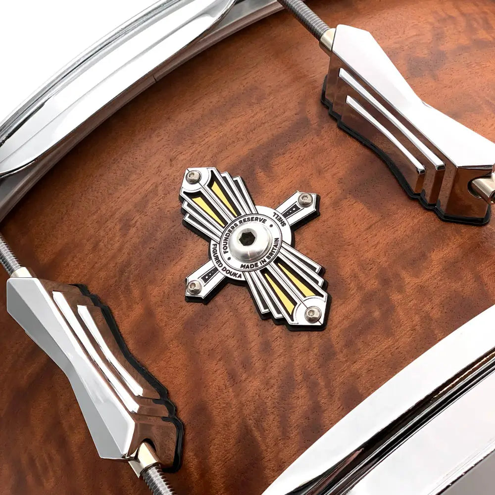 British Drum Company Founder's Reserve Pure Ultra Snare Drum 14x6.5 Figured Douka - Drum Center Of Portsmouth