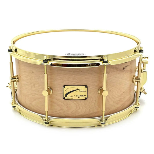 Canopus 'The Maple' Snare Drum 14x7 Natural Oil w/Brass Hardware - Second Line - Drum Center Of Portsmouth