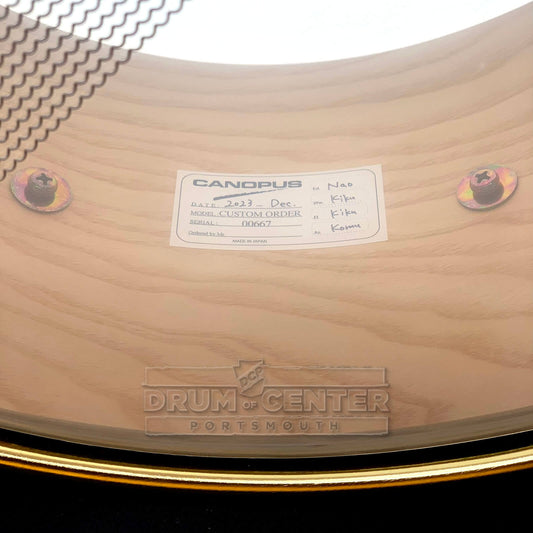 Canopus Ash Snare Drum 14x6.5 Parallel Peacock Oil w/Brass Hw - Drum Center Of Portsmouth