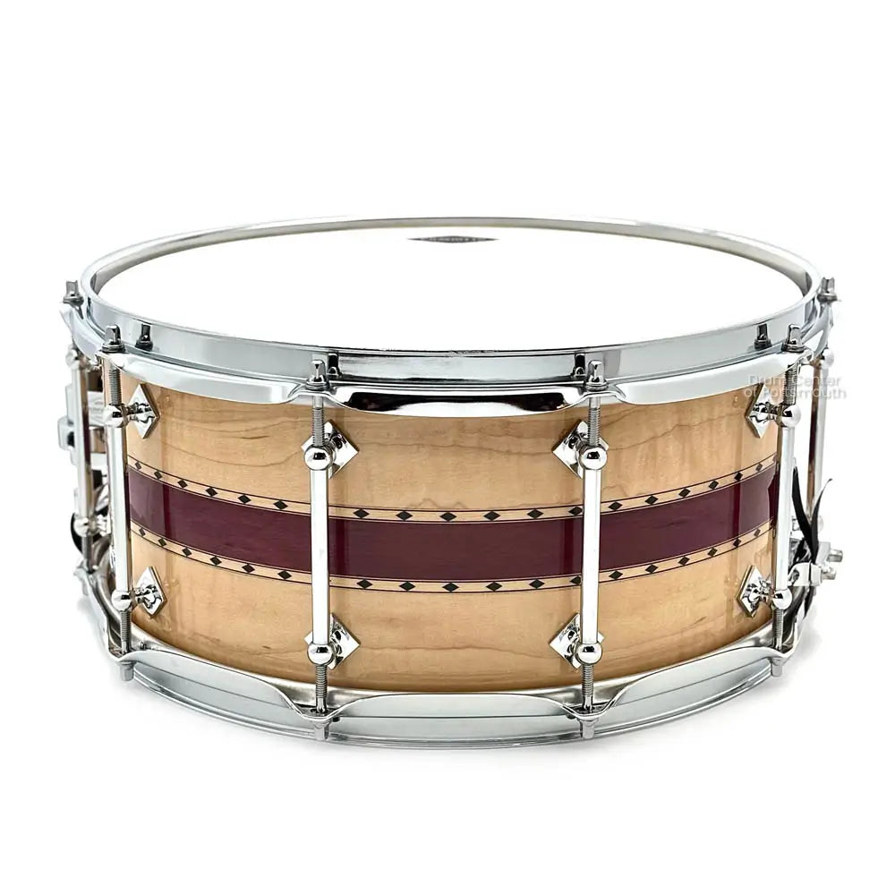 Craviotto 20th Anniversary Curly Maple/Purpleheart Snare Drum 14x6.5 - Drum Center Of Portsmouth