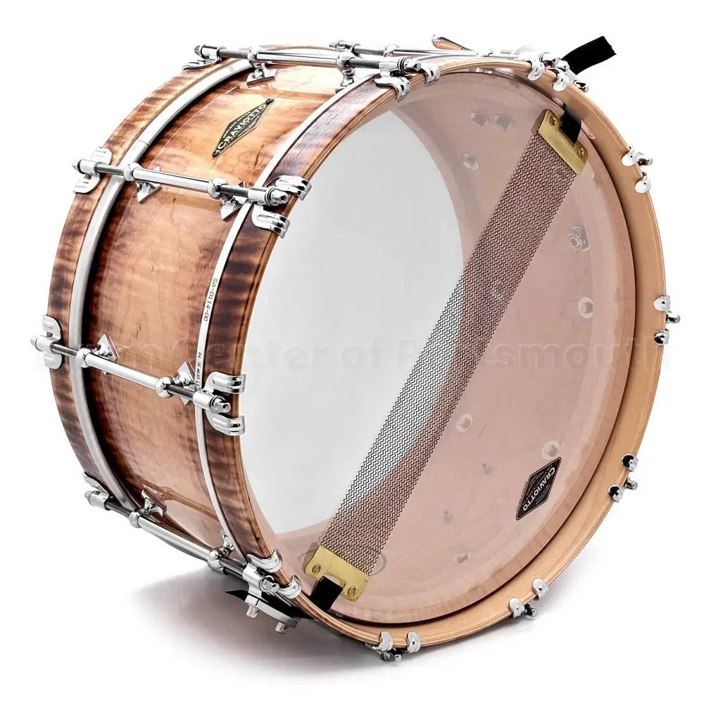 Craviotto Heirloom Figured Curly Maple Snare Drum 14x6.5 Burnt Burst w/Maple Hoops - Drum Center Of Portsmouth