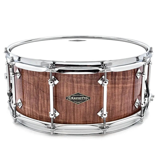 Craviotto Heirloom Figured Curly Maple Snare Drum 14x6 Burnt - Drum Center Of Portsmouth