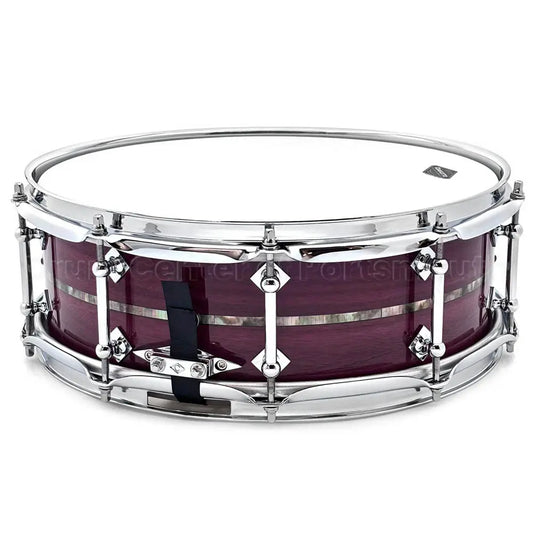 Craviotto Heirloom Purpleheart Snare Drum 14x5 w/Black Tahitian Abalone Inlay - Drum Center Of Portsmouth