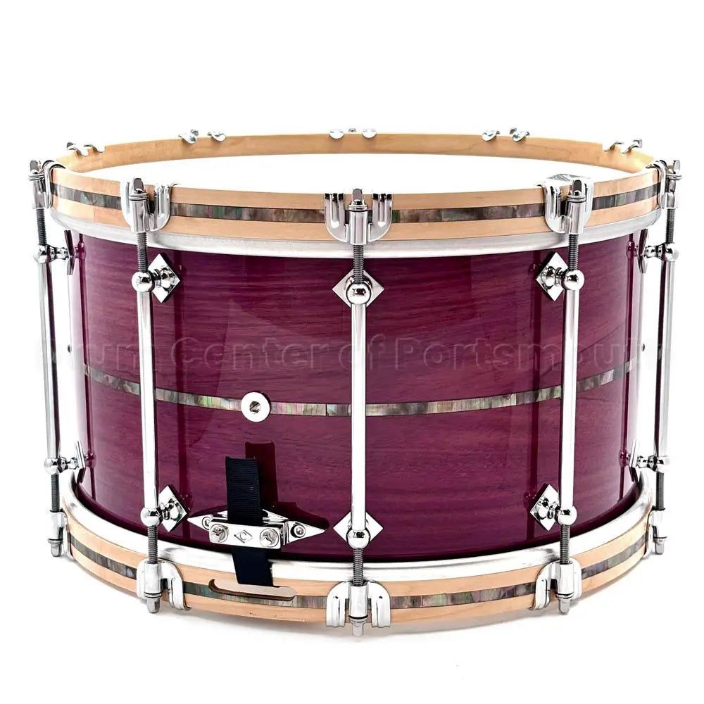 Craviotto Heirloom Purpleheart Snare Drum 14x8 w/Maple Hoops & Abalone Inlays - Drum Center Of Portsmouth