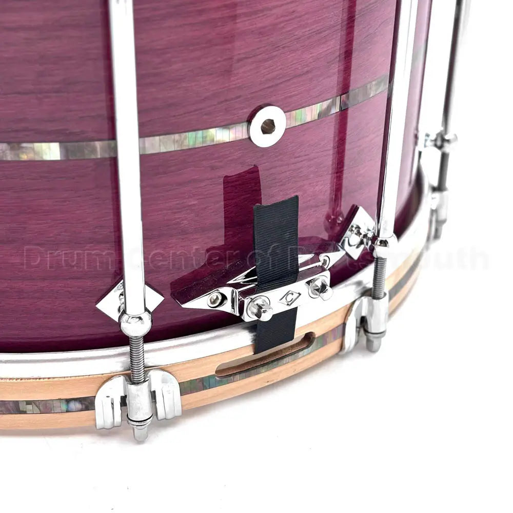 Craviotto Heirloom Purpleheart Snare Drum 14x8 w/Maple Hoops & Abalone Inlays - Drum Center Of Portsmouth