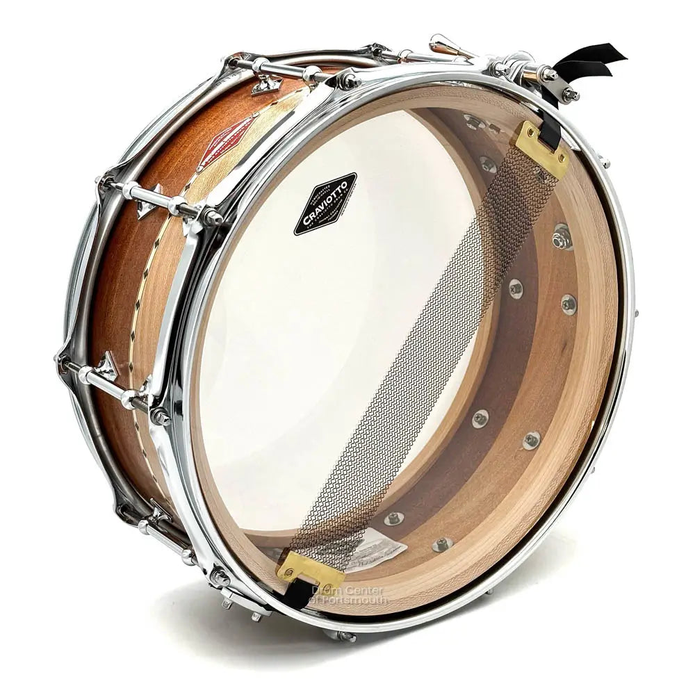 Craviotto Private Reserve Sapele/Sycamore Snare Drum 14x5.5 w/Maple Inlay - Drum Center Of Portsmouth