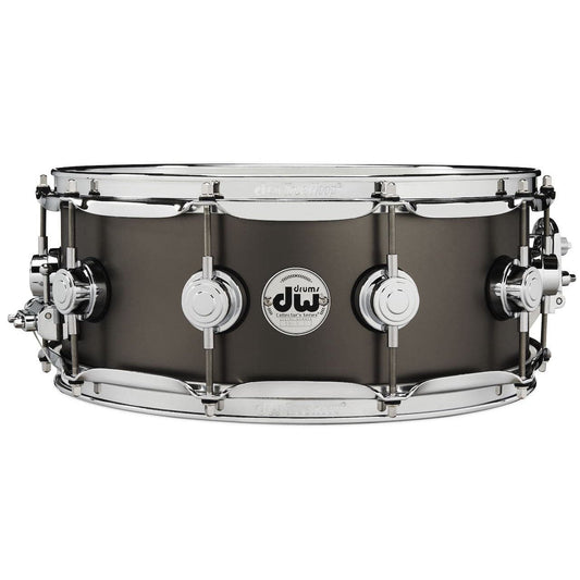 Used DW Collectors Series Satin Black Brass Snare Drum 14x5.5 Chrome Hardware - Drum Center Of Portsmouth