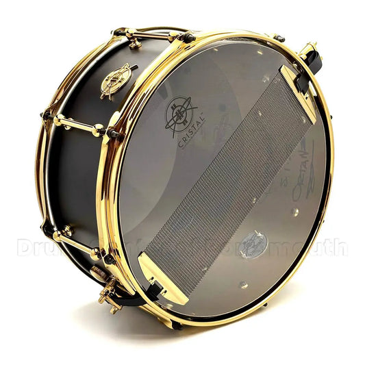 Dunnett Classic Titanium Tourbillon Snare Drum 14x6.5 Black w/Gold Hardware - Drum Center Of Portsmouth