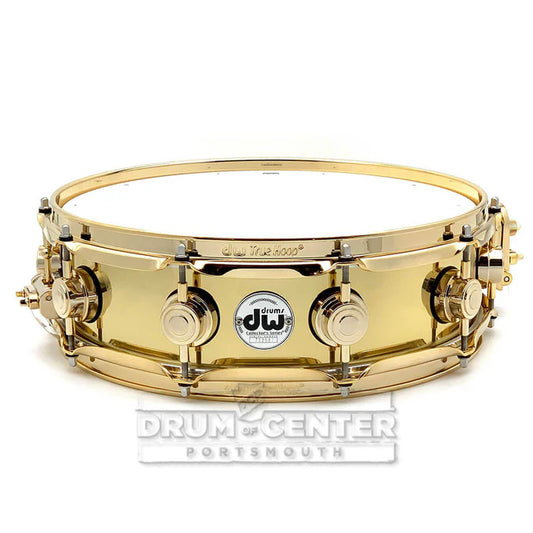 Used DW Collectors Bell Brass Snare Drum 14x4 Gold Hw - Excellent - Drum Center Of Portsmouth