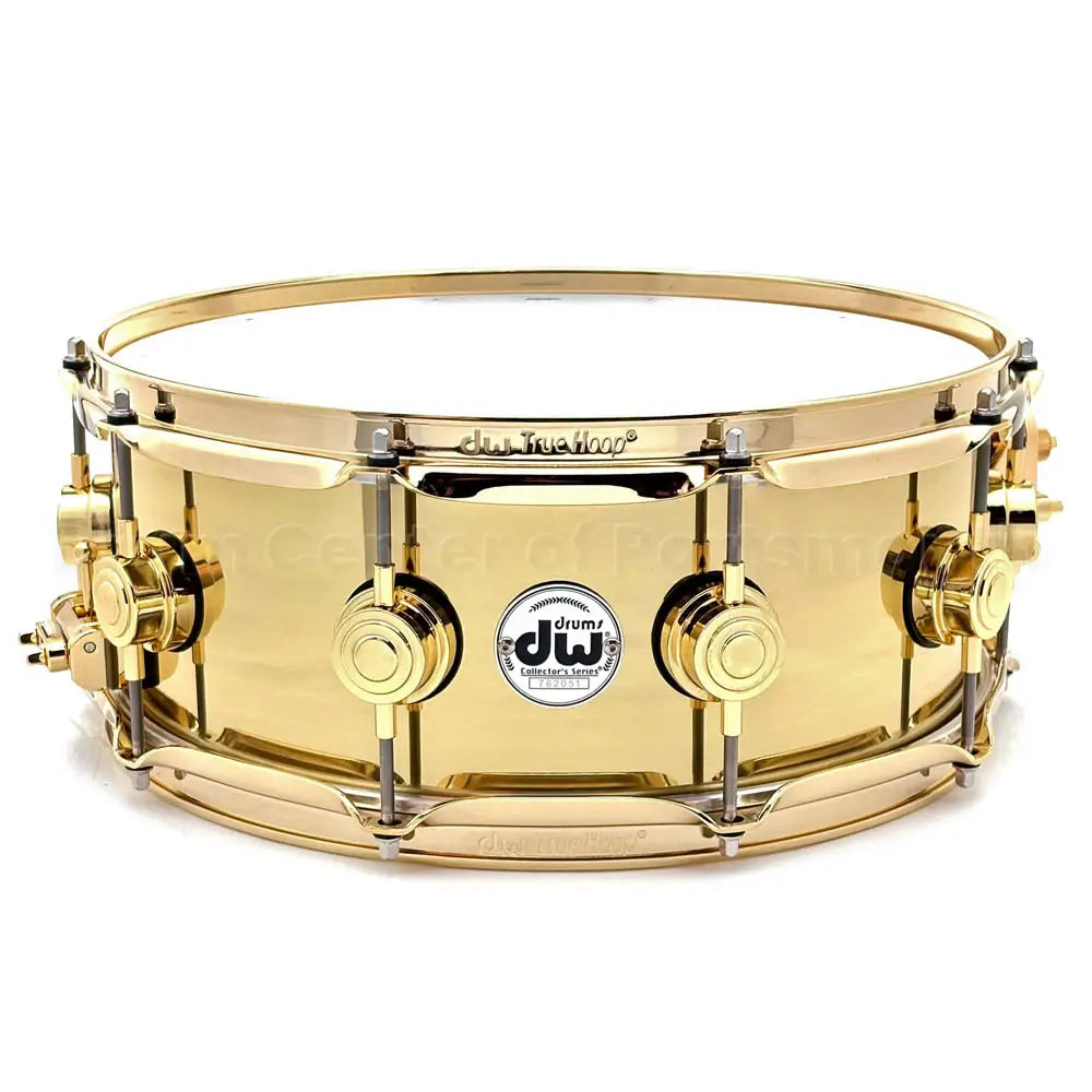 DW Collectors Bell Brass Snare Drum 14x5.5 w/Gold Hardware - Drum Center Of Portsmouth