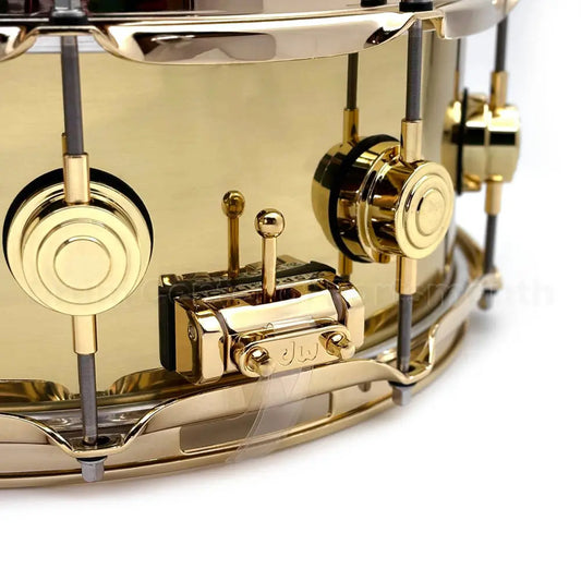 DW Collectors Bell Brass Snare Drum 14x5.5 w/Gold Hardware - Drum Center Of Portsmouth
