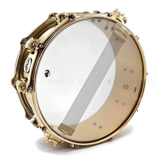 DW Collectors Bell Brass Snare Drum 14x5.5 w/Gold Hardware - Drum Center Of Portsmouth