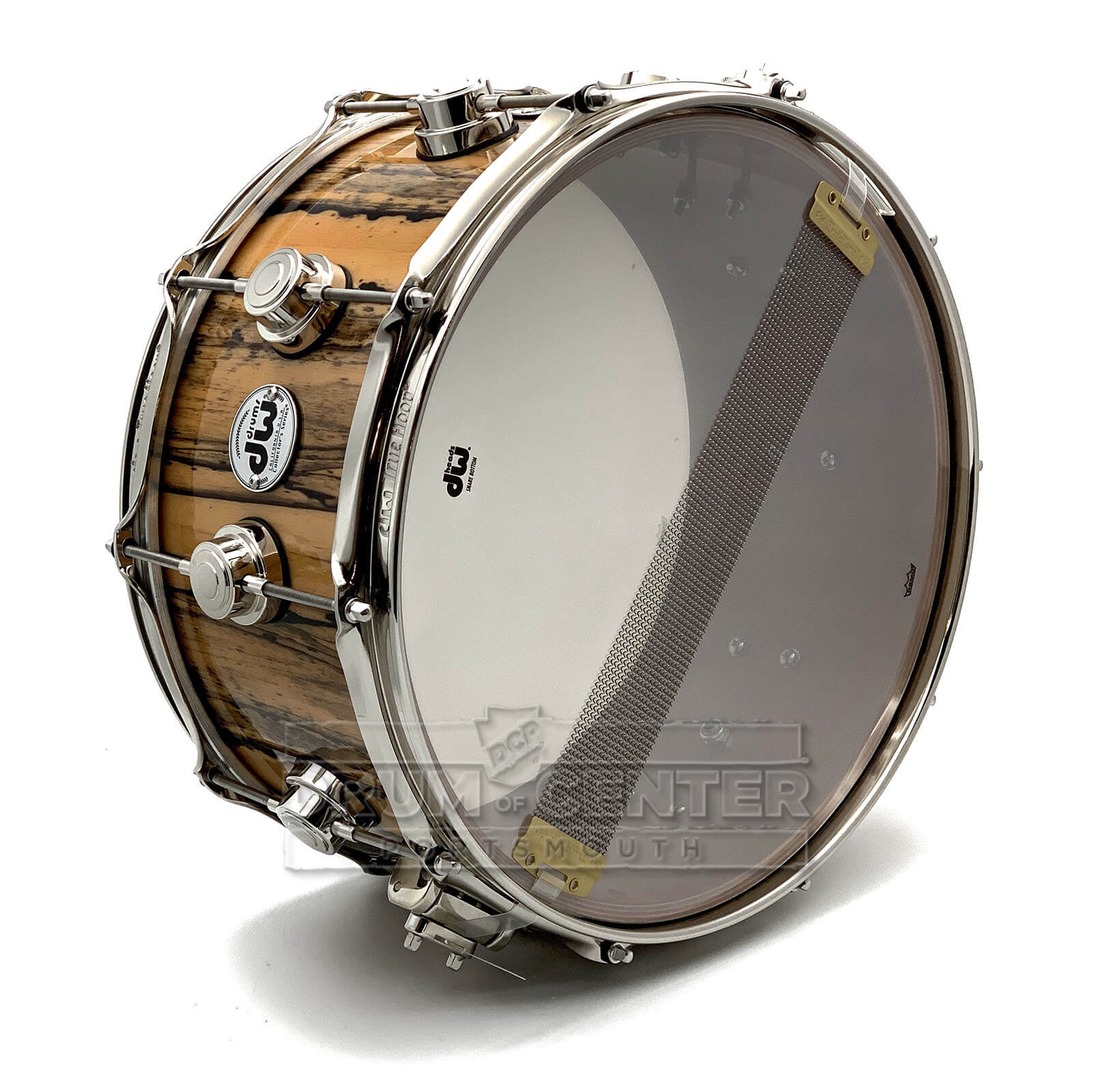 DW Collectors Cherry/Mahogany Snare Drum 14x6.5 Exotic Ivory Ebony w/Nickel Hardware - Drum Center Of Portsmouth