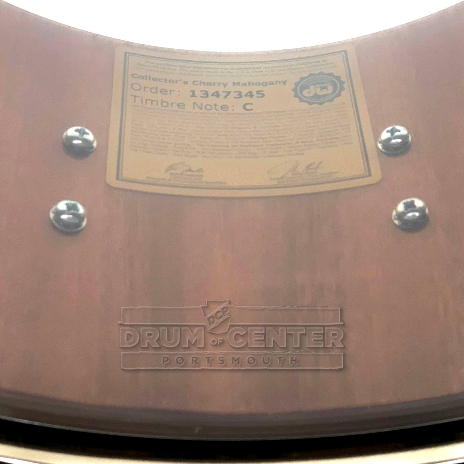 DW Collectors Cherry/Mahogany Snare Drum 14x6.5 Exotic Ivory Ebony w/Nickel Hardware - Drum Center Of Portsmouth