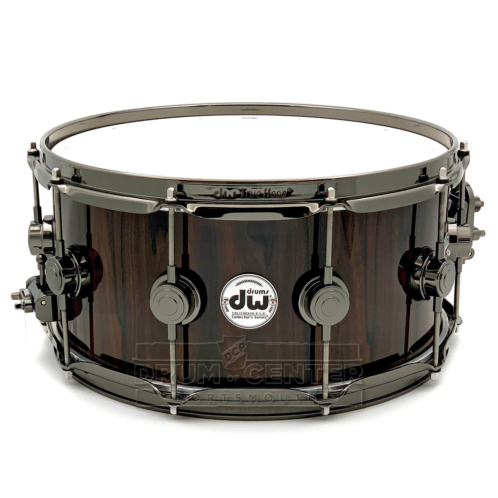 DW Collectors Maple/Mahogany Snare Drum 14x6.5 Exotic Ziricote w/Black Nickel Hardware - Drum Center Of Portsmouth