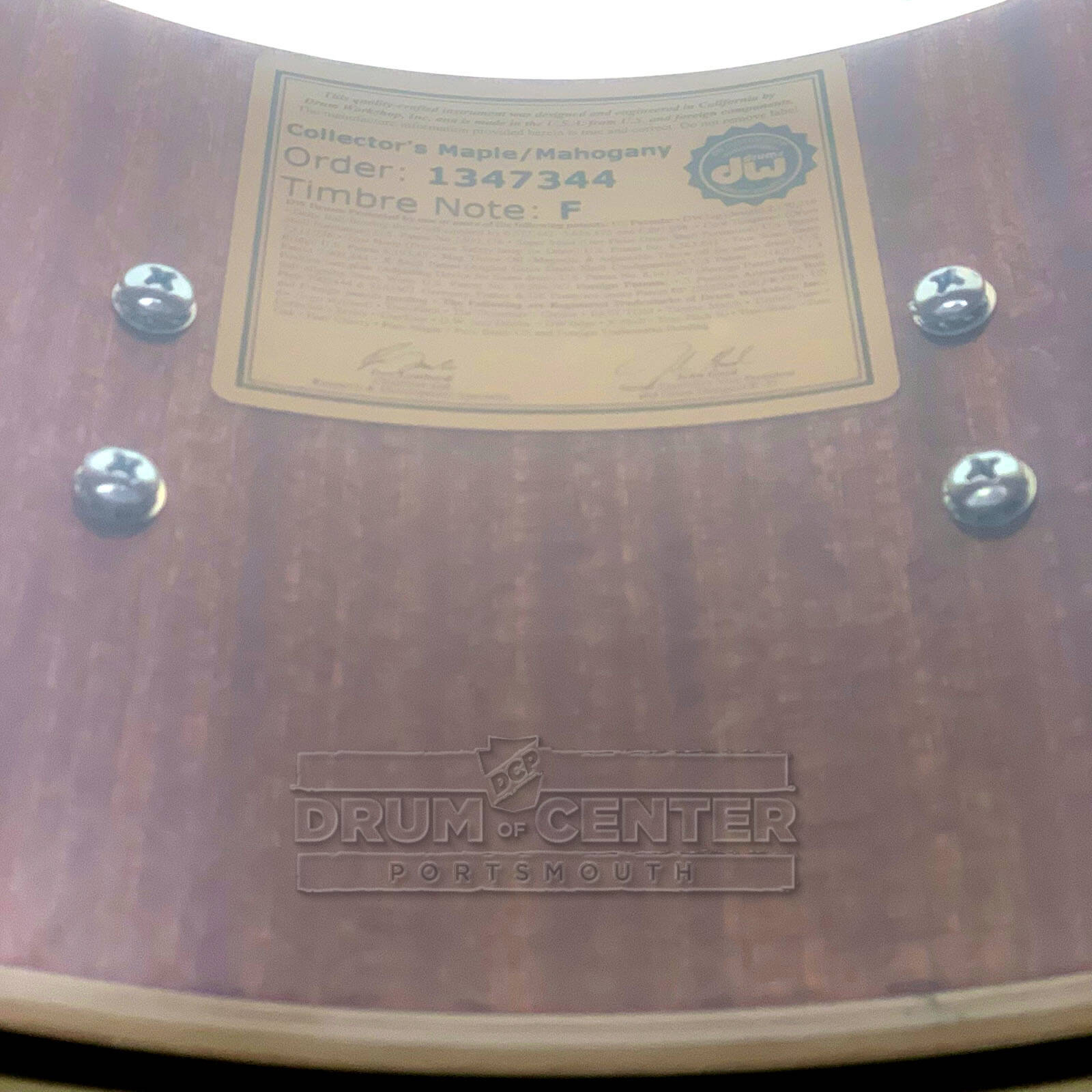 DW Collectors Maple/Mahogany Snare Drum 14x6.5 Exotic Ziricote w/Black Nickel Hardware - Drum Center Of Portsmouth