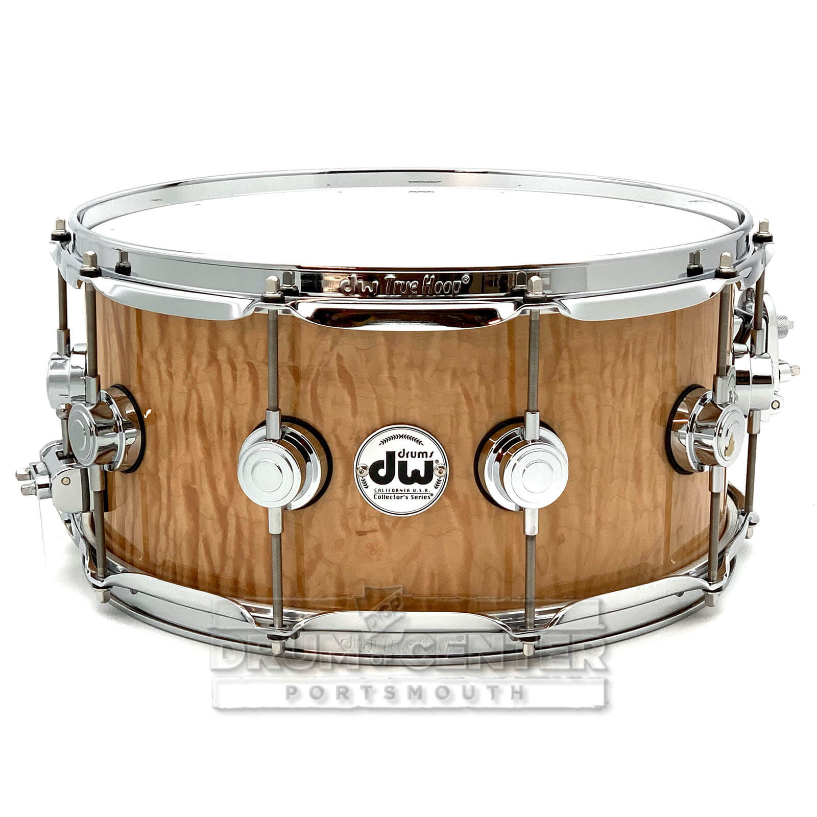DW Collectors Maple/Purple Core Snare Drum 14x6.5 Natural Super Curl