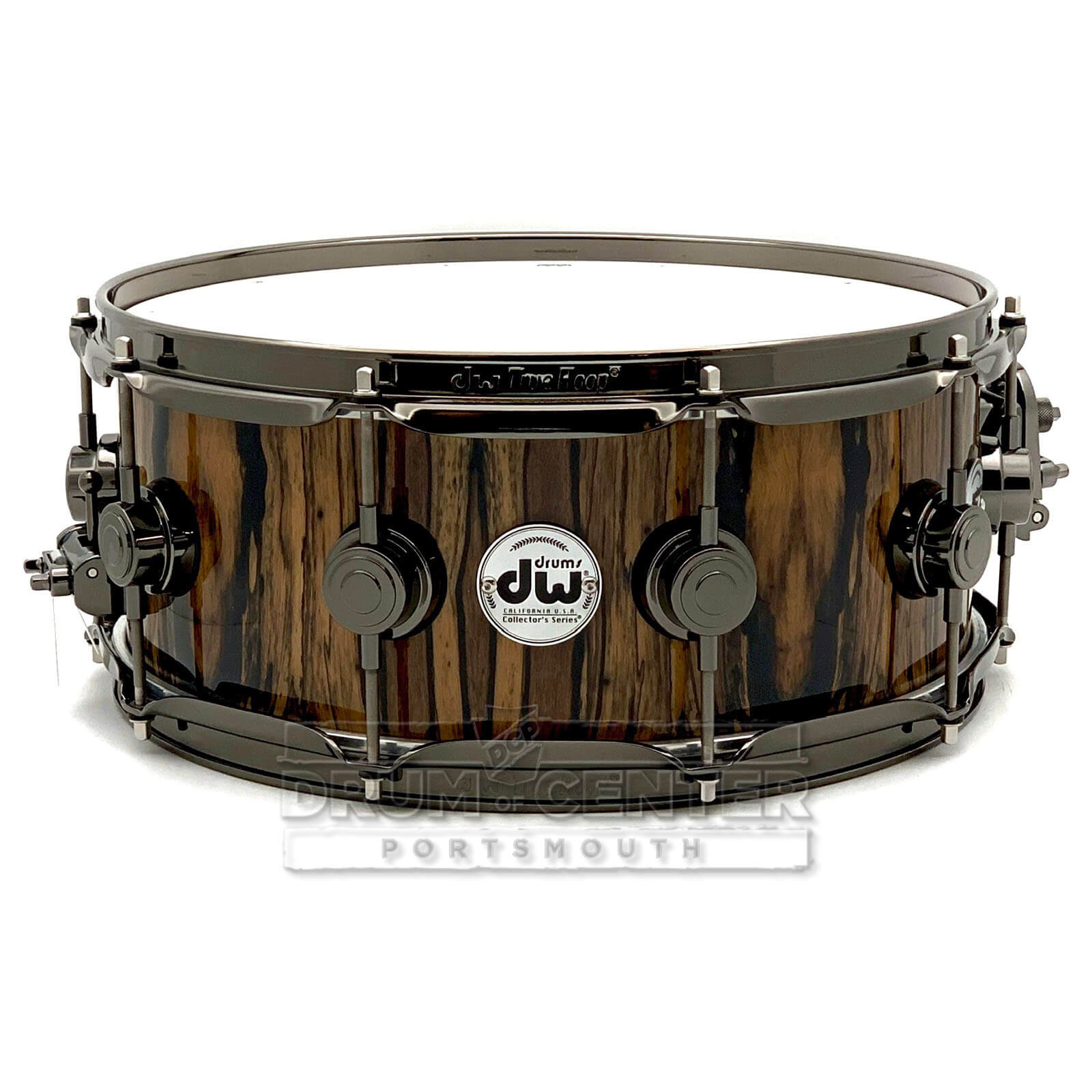 DW Collectors SSC Maple Snare Drum 14x5.5 Exotic Ivory Ebony w/Black Nickel Hardware - Drum Center Of Portsmouth