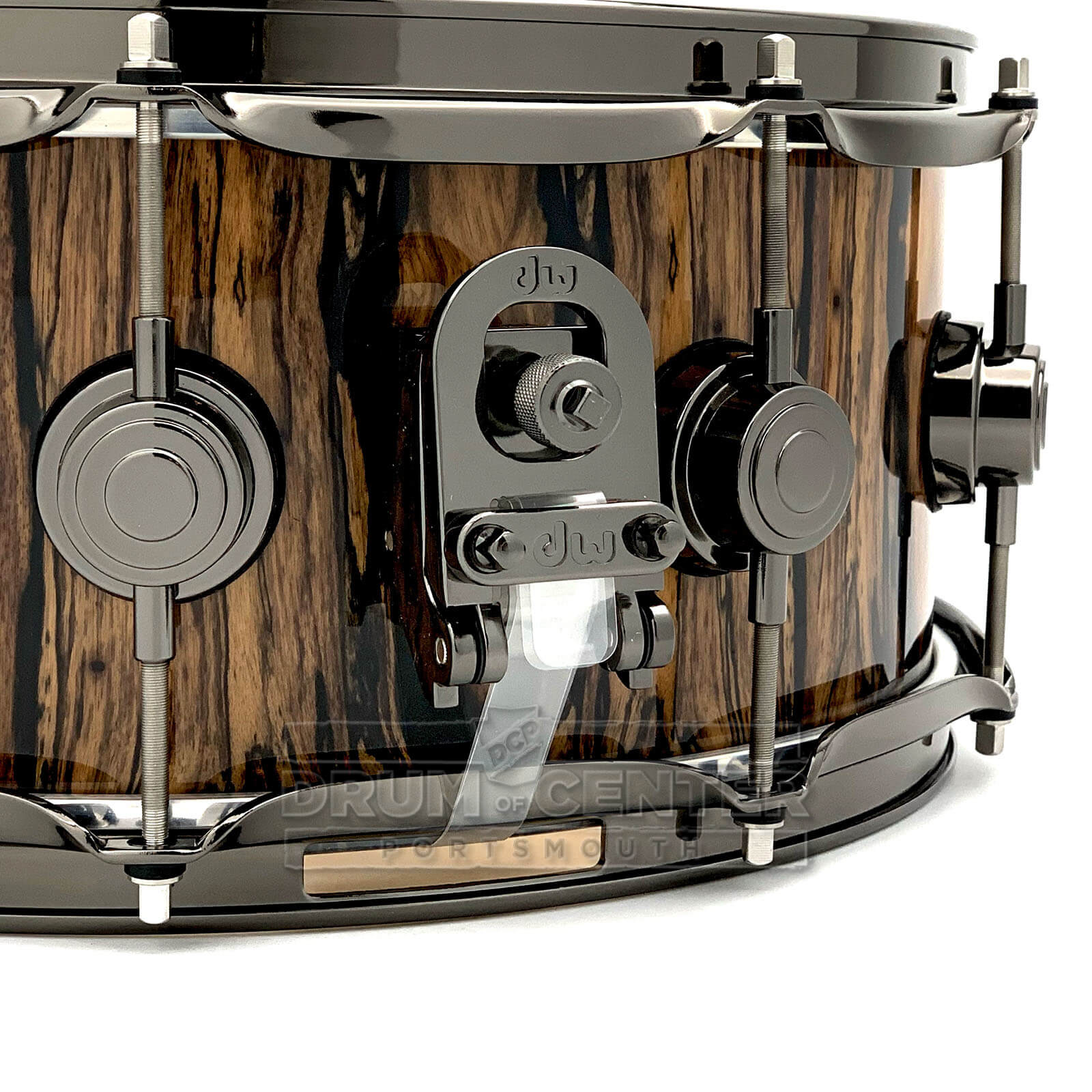DW Collectors SSC Maple Snare Drum 14x5.5 Exotic Ivory Ebony w/Black Nickel Hardware - Drum Center Of Portsmouth