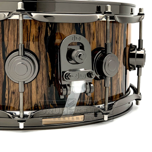 DW Collectors SSC Maple Snare Drum 14x5.5 Exotic Ivory Ebony w/Black Nickel Hardware - Drum Center Of Portsmouth