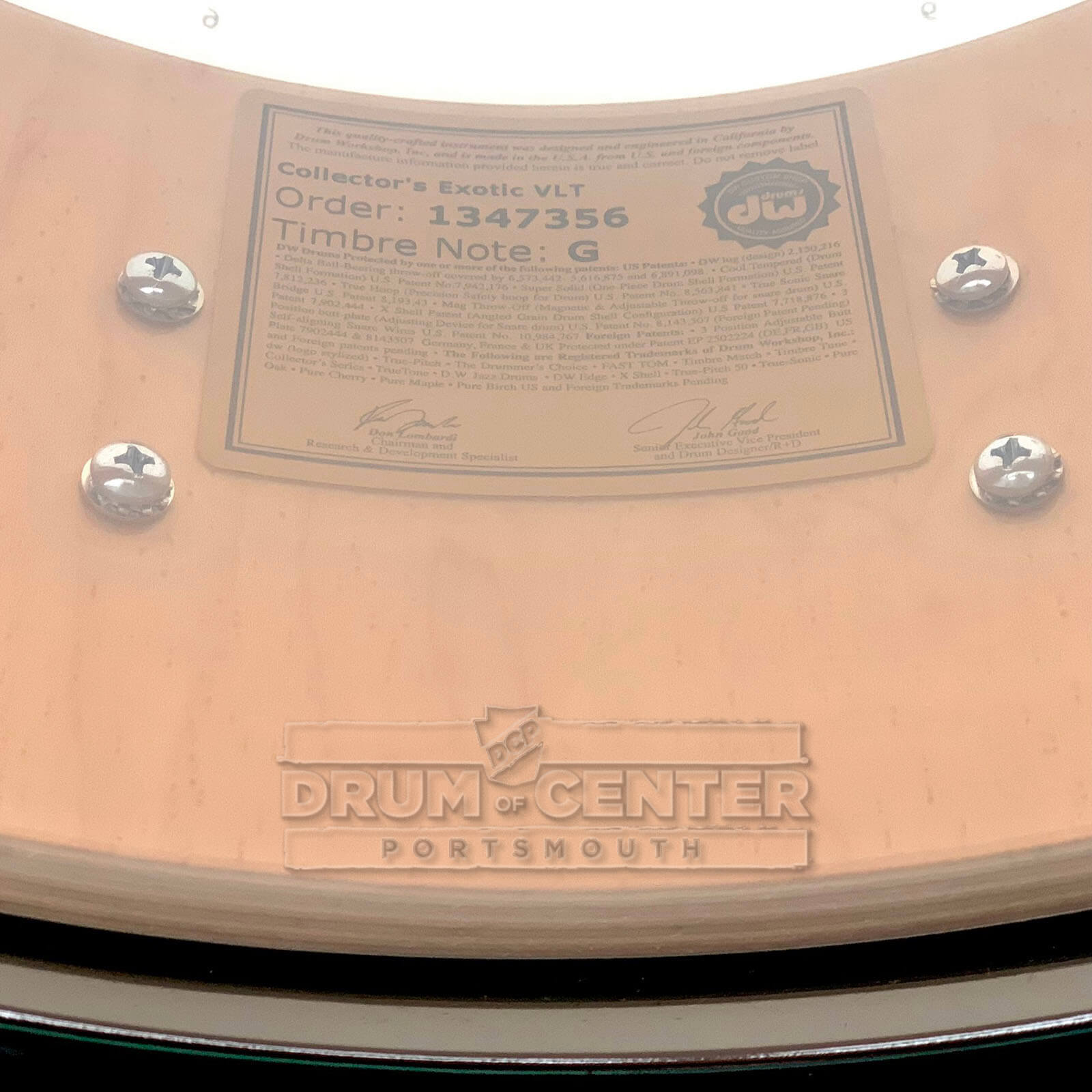 DW Collectors SSC Maple Snare Drum 14x5.5 Exotic Ivory Ebony w/Black Nickel Hardware - Drum Center Of Portsmouth